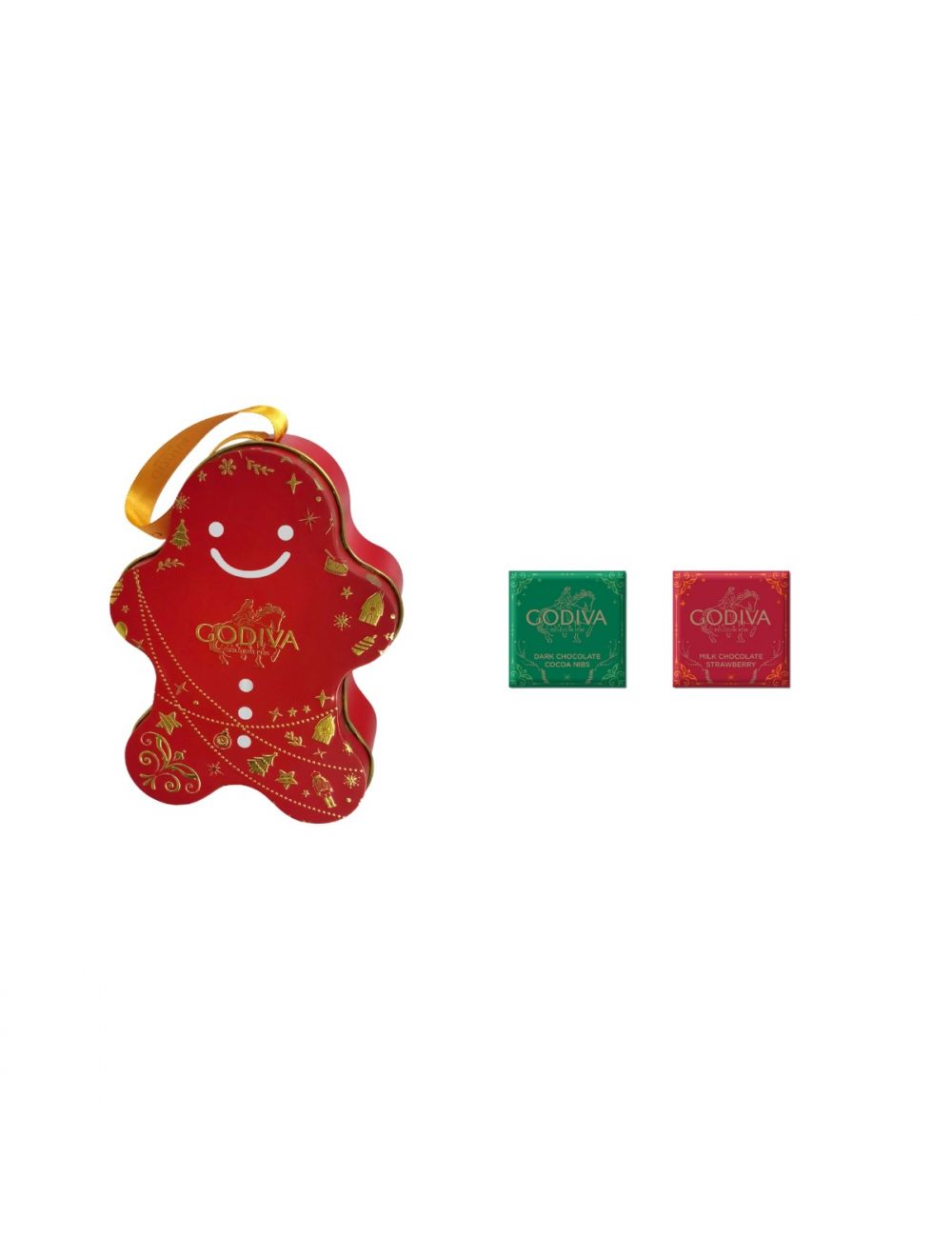 HOLIDAY GINGERBREAD MAN TIN CHOCOLATE CARRÉ 10PCS