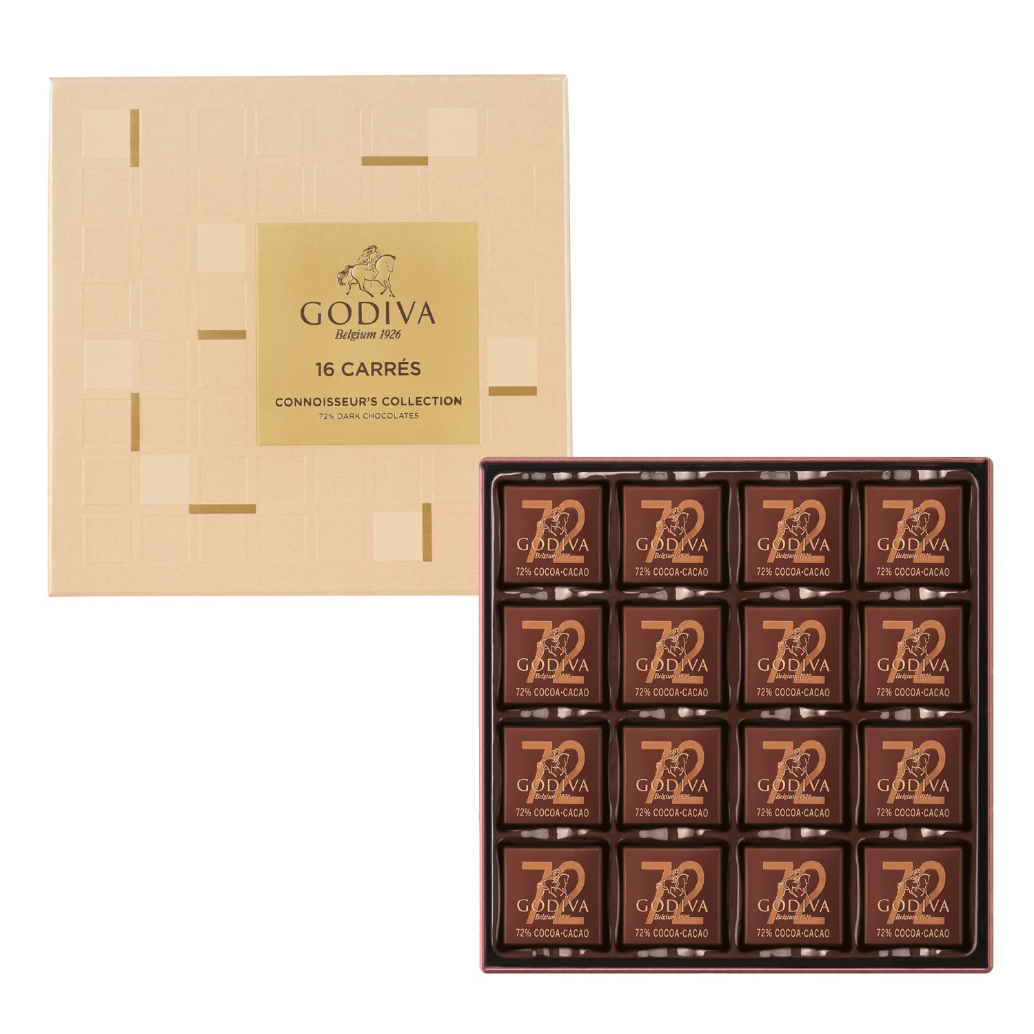 72% Dark Chocolate Carré Collection 16 pcs