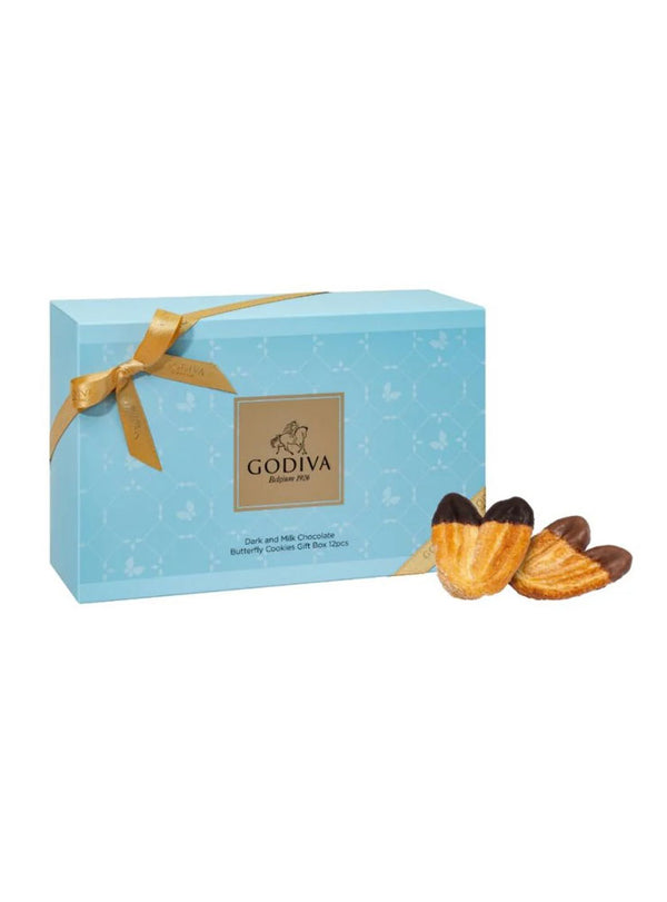 Dark and Milk Chocolate Butterfly Cookies Gift Box 12pcs